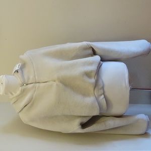 NWT UO Urban Outfitters cream Fuzzy Cropped Hoodie